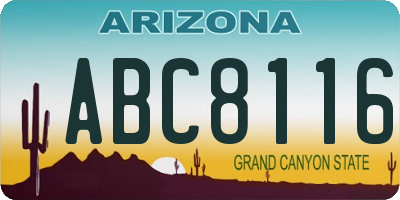 AZ license plate ABC8116