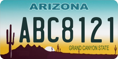 AZ license plate ABC8121