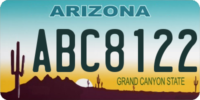 AZ license plate ABC8122