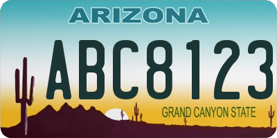 AZ license plate ABC8123