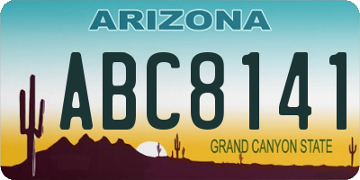AZ license plate ABC8141