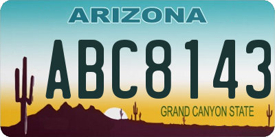 AZ license plate ABC8143