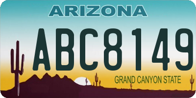 AZ license plate ABC8149