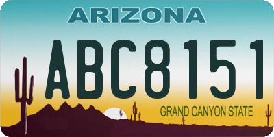 AZ license plate ABC8151