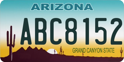 AZ license plate ABC8152