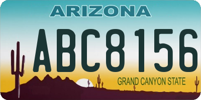 AZ license plate ABC8156