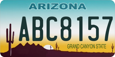 AZ license plate ABC8157