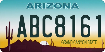 AZ license plate ABC8161