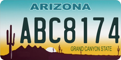 AZ license plate ABC8174