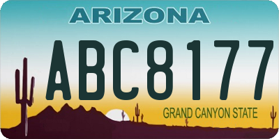 AZ license plate ABC8177