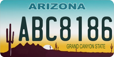 AZ license plate ABC8186