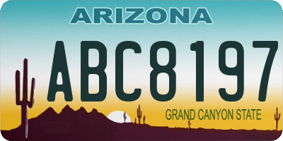 AZ license plate ABC8197