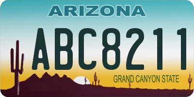 AZ license plate ABC8211