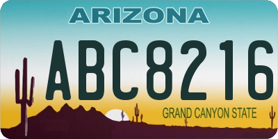 AZ license plate ABC8216