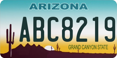 AZ license plate ABC8219