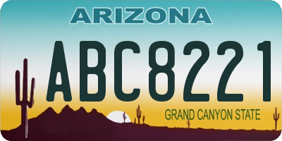 AZ license plate ABC8221