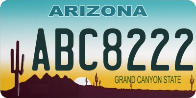 AZ license plate ABC8222