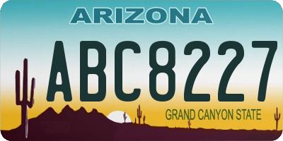 AZ license plate ABC8227