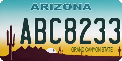 AZ license plate ABC8233