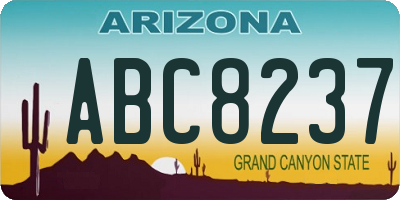 AZ license plate ABC8237