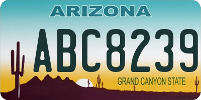 AZ license plate ABC8239