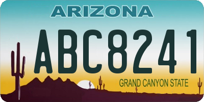 AZ license plate ABC8241