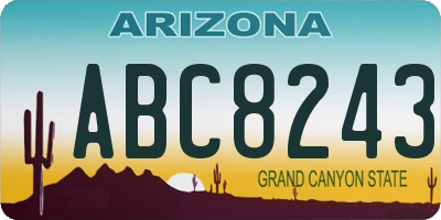 AZ license plate ABC8243