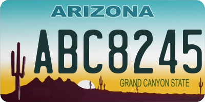 AZ license plate ABC8245