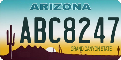 AZ license plate ABC8247