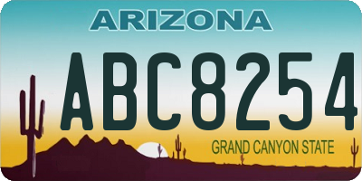 AZ license plate ABC8254