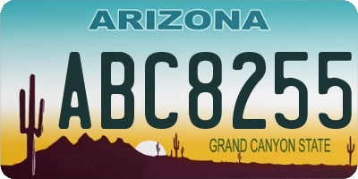 AZ license plate ABC8255