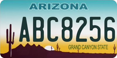 AZ license plate ABC8256