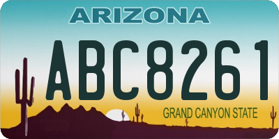 AZ license plate ABC8261