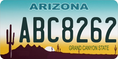 AZ license plate ABC8262