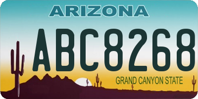AZ license plate ABC8268