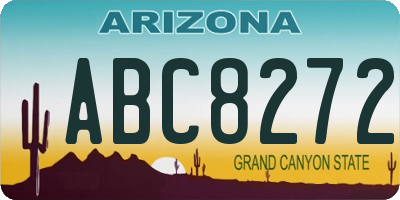 AZ license plate ABC8272