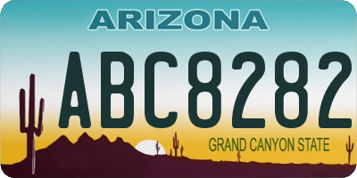 AZ license plate ABC8282