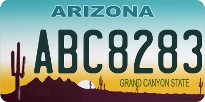 AZ license plate ABC8283