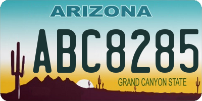 AZ license plate ABC8285