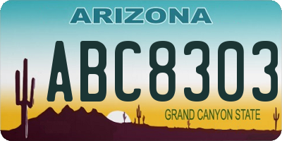 AZ license plate ABC8303