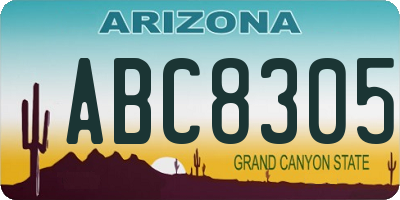 AZ license plate ABC8305