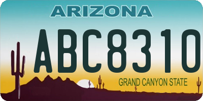 AZ license plate ABC8310