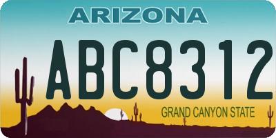 AZ license plate ABC8312