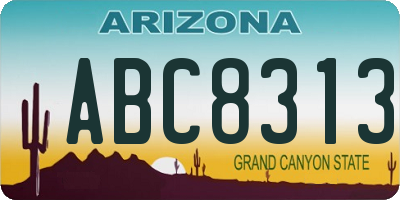 AZ license plate ABC8313