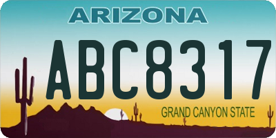 AZ license plate ABC8317