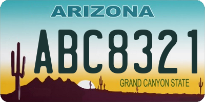 AZ license plate ABC8321