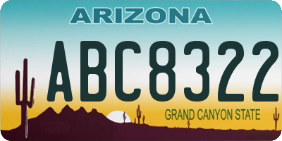 AZ license plate ABC8322