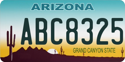 AZ license plate ABC8325