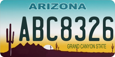 AZ license plate ABC8326