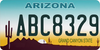 AZ license plate ABC8329